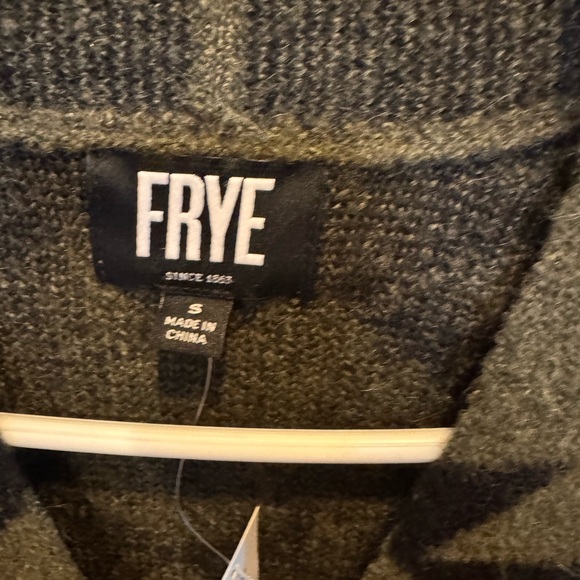 Frye Olive Green Geometric  Knit Sweater - Picture 3 of 9